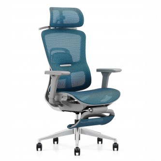 ANGEL fotel ergonomiczny Homer z podnóżkiem szary