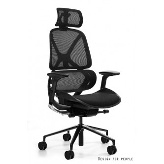 Fotel Ergonomiczny AREO-X | Czarna Siatka | Mechanizm SYNCHRON | 3D