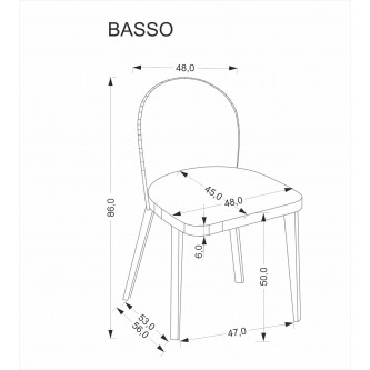 BASSO krzesło dąb miodowy / tap: CREMONA 96 (popiel)