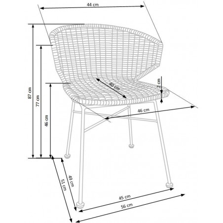 K407 krzesło naturalny / czarny ( 1p2szt )