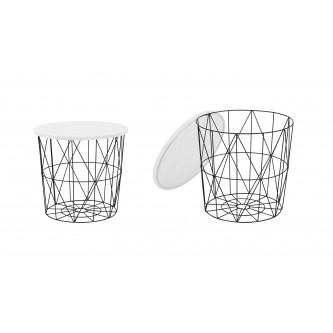 MARIFFA ława stelaż - czarny, blat - biały (2p8szt)