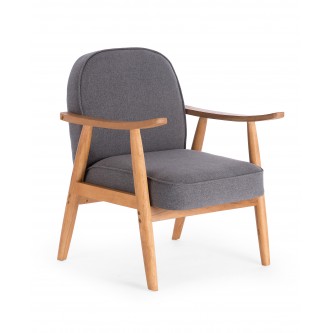 RETRO fotel wypoczynkowy popielaty