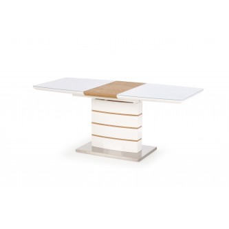 TORONTO stół rokładany biały / dąb złoty