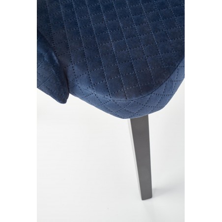 TOLEDO 3 krzesło czarny / tap. velvet pikowany Karo 4 - MONOLITH 77 (granatowy) (1p1szt)
