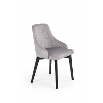 TOLEDO 3 krzesło czarny / tap. velvet pikowany Karo 4 - MONOLITH 85 (jasny popiel) (1p1szt)