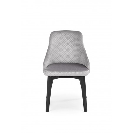 TOLEDO 3 krzesło czarny / tap. velvet pikowany Karo 4 - MONOLITH 85 (jasny popiel) (1p1szt)