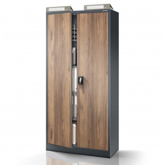 Szafa biurowa na dokumenty antracytowa/ orzech: Eco Design JAN, 900 x 1850 x 400 mm