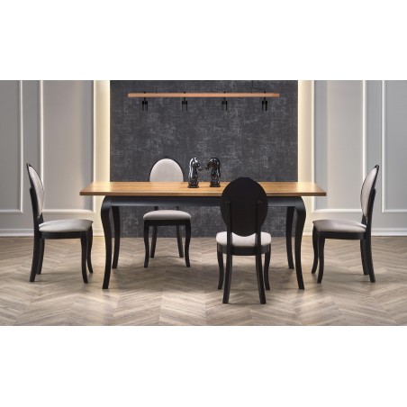 WINDSOR stół rozkładany 160-240x90x76 cm kolor ciemny dąb/czarny (2p1szt)