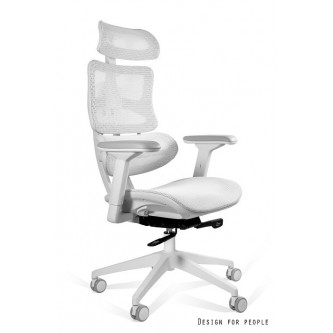 Fotel Ergonomiczny ERGOTECH WHITE | Mechanizm SYNCHRON | Siatka