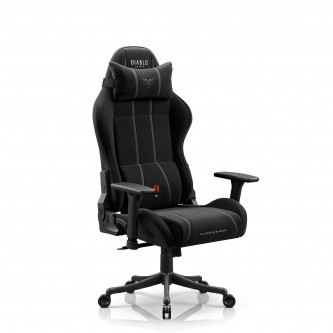 Fotel gamingowy materiałowy czarny Diablo X-One 2.0 Burned Black Small