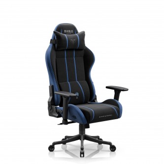 Fotel gamingowy materiałowy czarno-niebieski Diablo X-One 2.0 Night Blue Small