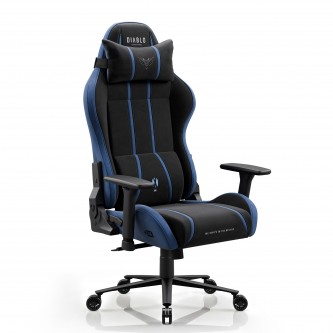 Fotel gamingowy materiałowy czarno-niebieski Diablo X-One 2.0 Night Blue King