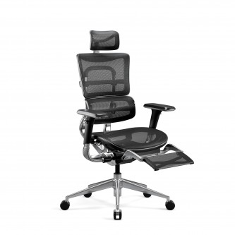 Fotel ergonomiczny biurowy z podnóżkiem Diablo V-Master, czarny