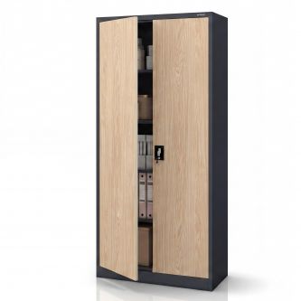 Szafa na dokumenty biurowa metalowa antracytowa / dąb sonoma, 900x1950x400 mm: JAN H Eco Design