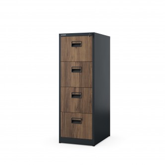 Szafa kartotekowa metalowa z 4 szufladami antracytowa/orzech, 460x1320x620 mm: SARA Eco Design