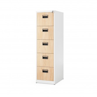 Szafa kartotekowa metalowa z 5 szufladami biała/dąb sonoma, 460x1625.5x620 mm: SARA Eco Design