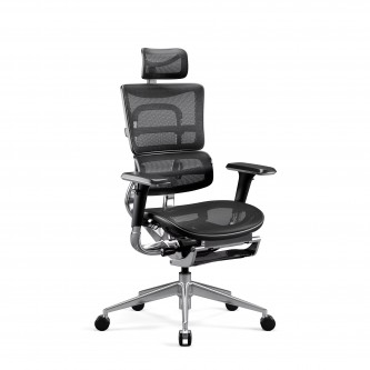 Fotel ergonomiczny biurowy z podnóżkiem Diablo V-Master, czarny