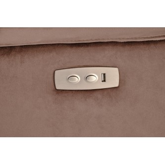 SEMIR fotel z funkcja elektrycznego rozkładania / gniazdo USB, mokka (2p1szt)