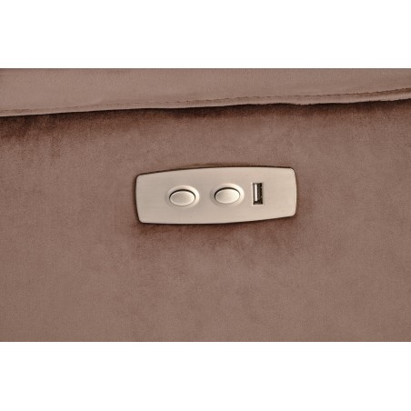 SEMIR fotel z funkcja elektrycznego rozkładania / gniazdo USB, mokka (2p1szt)