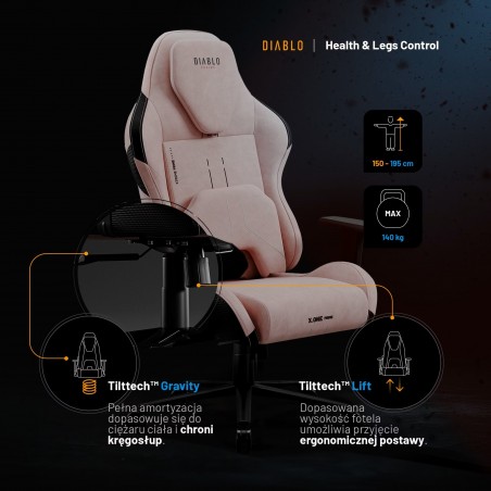 Fotel gamingowy Diablo X.One Prime różowy Akira Pink