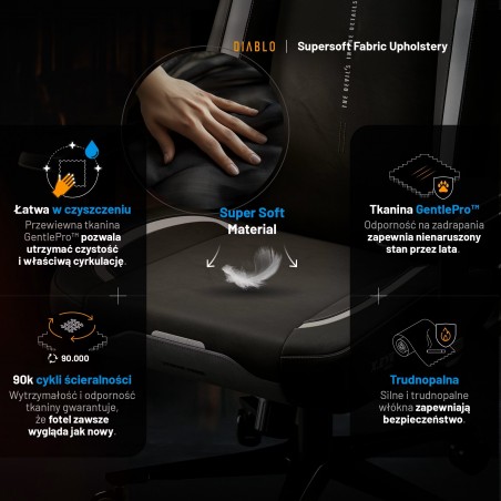 Fotel gamingowy Diablo X.Eye Prime czarny z chłodzeniem