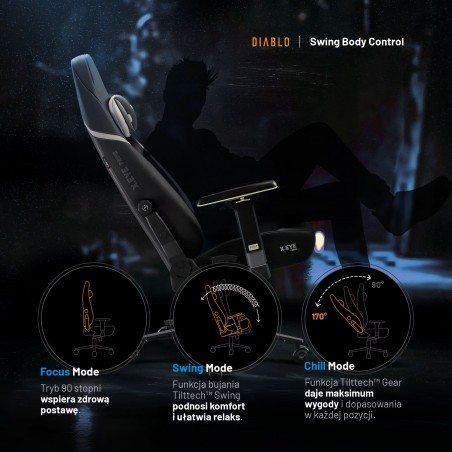 Fotel gamingowy Diablo X.Eye Prime czarny z chłodzeniem