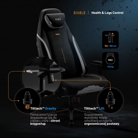 Fotel gamingowy Diablo X.Eye Prime czarny z chłodzeniem