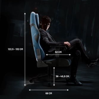 Fotel gamingowy niebieski z chłodzącym siedziskiem, Normal Size: Diablo X-One Prime Meta Ocean