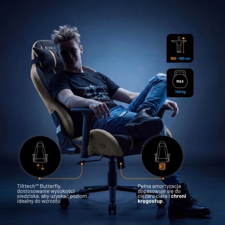 Fotel gamingowy Diablo X-One 2.0 Camel Black – GentlePro™