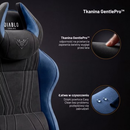 Fotel gamingowy Diablo X-Horn 2.0 Night Blue materiałowy