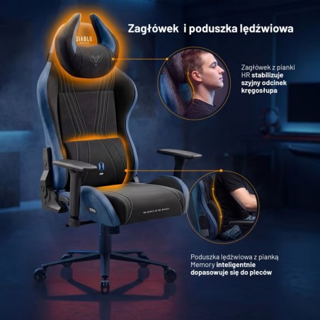 Fotel gamingowy Diablo X-Horn 2.0 Night Blue materiałowy