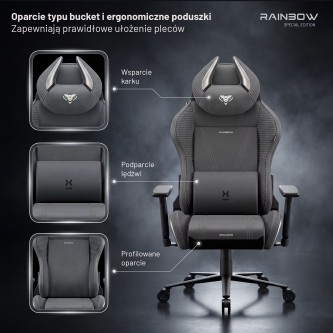Fotel gamingowy Diablo X-Horn 2.0 Rainbow Grey