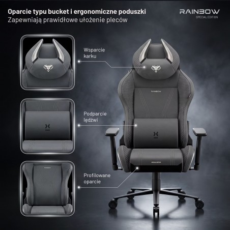 Fotel gamingowy Diablo X-Horn 2.0 Rainbow Grey