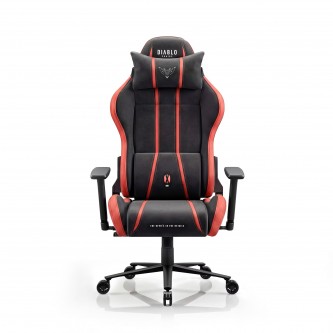 Fotel gamingowy materiałowy Normal Size, czarno-czerwony: Diablo X-One 2.0 Bloody Mary