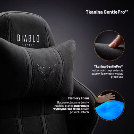 Fotel gamingowy Diablo X-One 2.0 Burned Black – GentlePro™