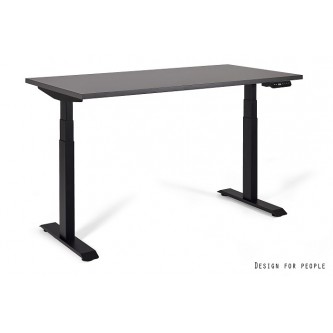 Biurko elektryczne ACTIVE I 140 × 70 cm – antracytowy blat, czarny stelaż