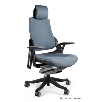 Fotel Ergonomiczny WAU | Czarna Rama | Tkanina Slategrey |