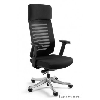 otel Ergonomiczny VELO | Mechanizm SYNCHRO | Podstawa Aluminium | Czarny