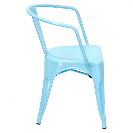 Krzesło Paris Arms niebieskie inspirowan e Tolix