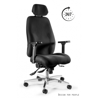 Fotel ULTIMA 24/7 | Do 150 kg | Mechanizm Synchron | Czarny