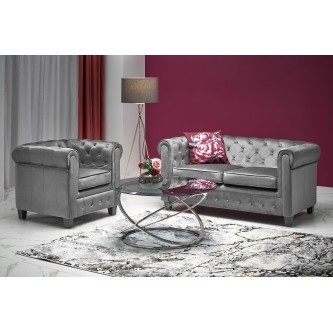 ERIKSEN fotel wypoczynkowy popielaty / czarny