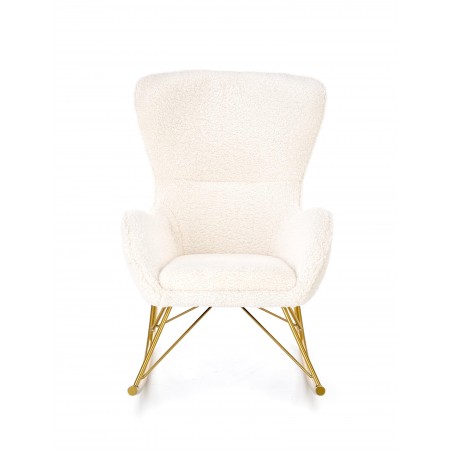 LIBERTO fotel wypoczynkowy kremowy / złoty