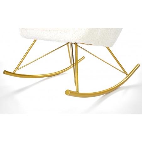 LIBERTO fotel wypoczynkowy kremowy / złoty