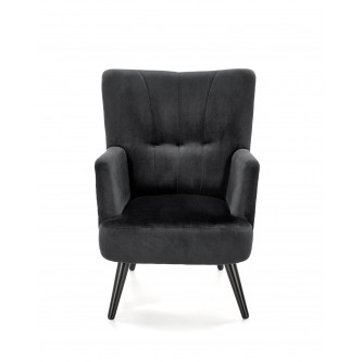 PAGONI fotel wypoczynkowy czarny (tkanina Bluvel 19)