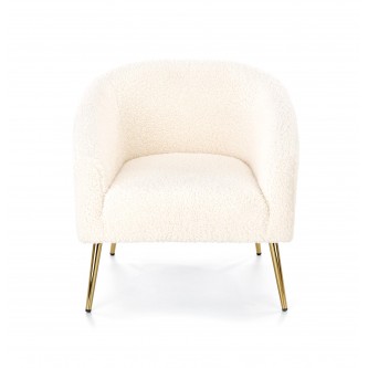 GRIFON fotel wypoczynkowy kremowy / złoty