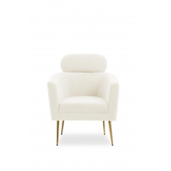 MELISA fotel wypoczynkowy kremowy / złoty