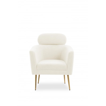 MELISA fotel wypoczynkowy kremowy / złoty