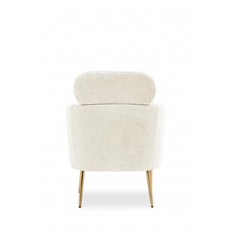 MELISA fotel wypoczynkowy kremowy / złoty