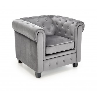 ERIKSEN fotel wypoczynkowy popielaty / czarny