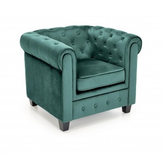 ERIKSEN fotel wypoczynkowy ciemny zielony / czarny